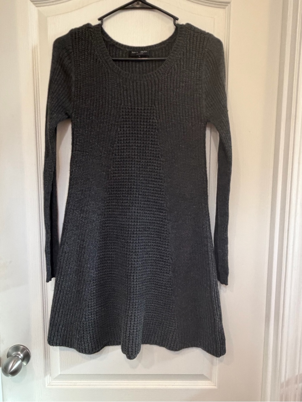 Romeo & Juliet Couture Charcoal Scoop Neck Knit Sweater Dress